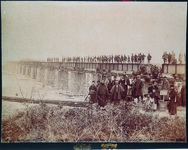 徳島鉄道・鮎喰川鉄橋架設