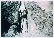 集水管の埋設作業