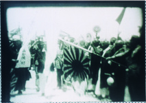 出征兵士を送る村人（Ｓ9～13高野勧・松茂尋常小学校校長撮影の映画ﾌｨﾙﾑ）