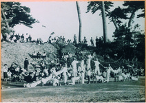 長原小　運動会　後ろに防潮林