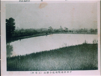 工事中の伊沢耕地整理組合溜池