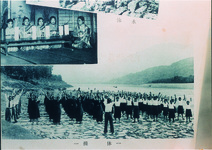 筒井製糸脇町工場　吉野川河畔での体操