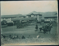 麻植中で消防団の閲兵式