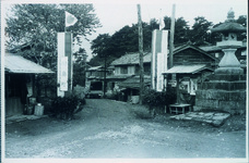 排水工事起工式のアーチ