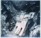 長安口ダム建設現場　ダム下流から