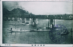 勝浦川鉄橋　勝浦川の小松島市側の堤防から見た風景