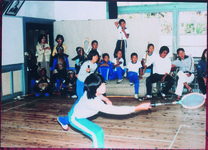 平野小　バトミントン（県下でもバトミントンが盛んなことで有名）