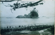 海部中学校　日和佐海岸に於ける宮城礼拝