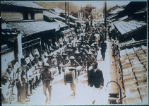 出征風景。二度目の出征風景。行進