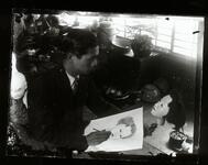 人形と青年画家（写真複写）（裏焼き）