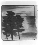 海に沈む夕日の絵（写真複写）