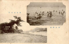 岡崎港遠望と海水浴場