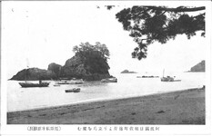 阿波国日和佐町海岸より立島を望む