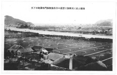 天下の絶景鳴門撫養口の遠望と撫養川に沿ふ塩田