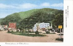 （観光の徳島市）新町橋畔より放送局並に眉山遠望