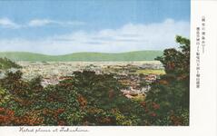 （観光の徳島市）徳島市城山より鮎喰川方面と剣山遠望