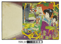 引札（名入れ前）買い物をする２人の女性